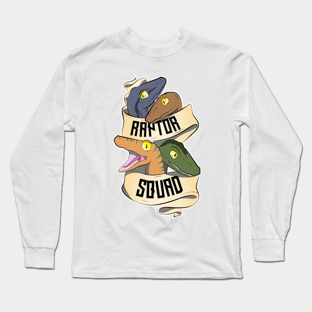 Raptor Squad Long Sleeve T-Shirt by Kareki